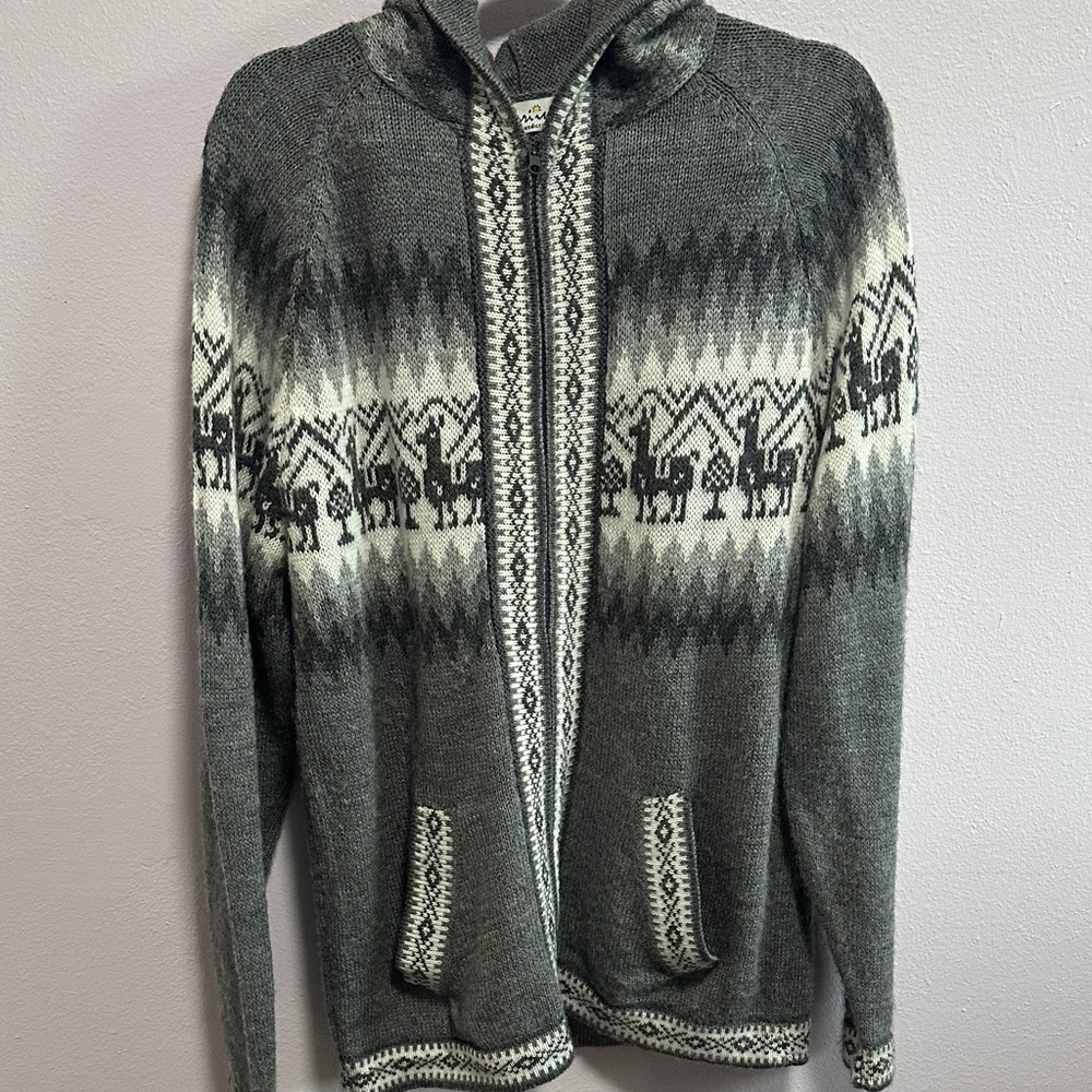 Gray Alpaca Patterned Sweater